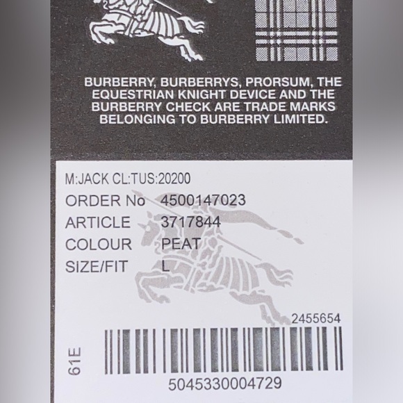 Burberry Men’s Casual Button Down in Peat with Check Cuff Size:L - Picture 8 of 8